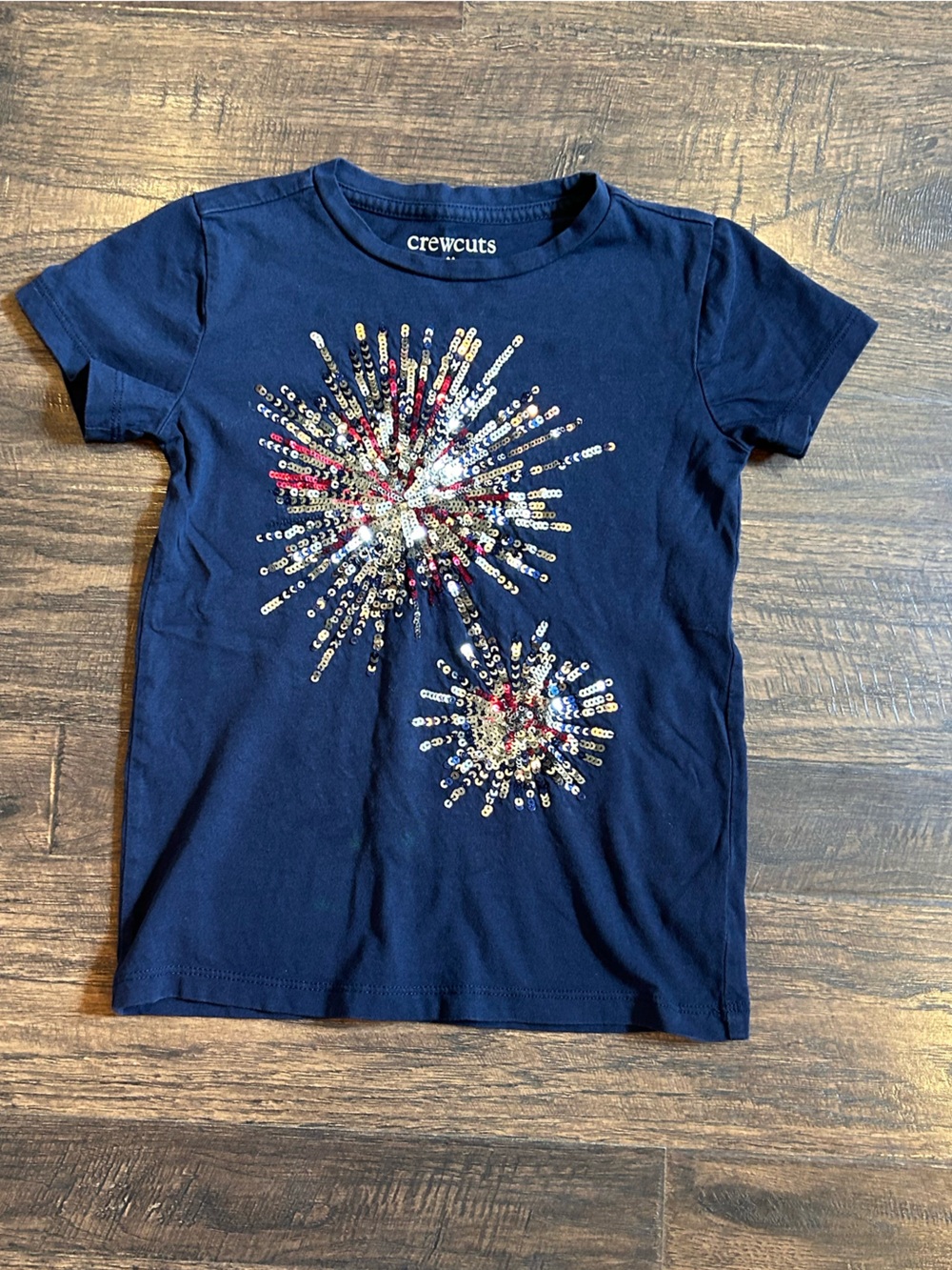 Crewcuts Navy Blue Sequin Firework Tee